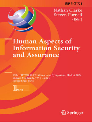 cover image of Human Aspects of Information Security and Assurance